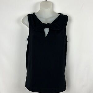 Kate Spade Black Sleeveless Bow & Keyhole Front Shirt Top Size M